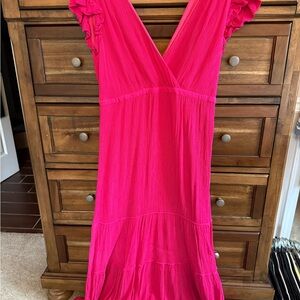 Marie Oliver Fuchsia Ruffle Dress